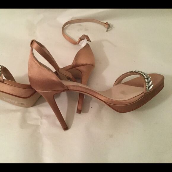 New H&M Satin Strappy Sandals Stiletto Heels - Picture 4 of 12